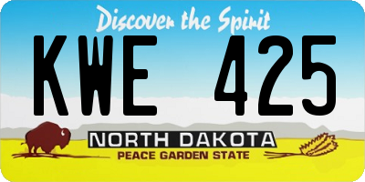 ND license plate KWE425