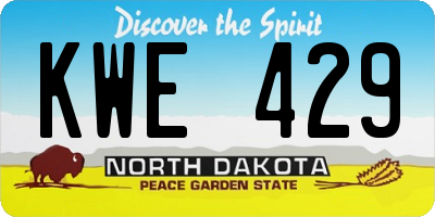 ND license plate KWE429