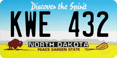 ND license plate KWE432