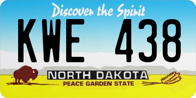 ND license plate KWE438