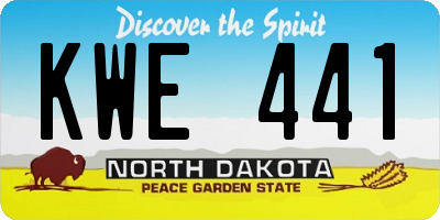 ND license plate KWE441
