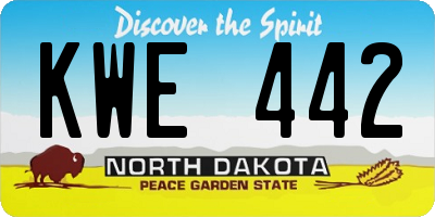 ND license plate KWE442