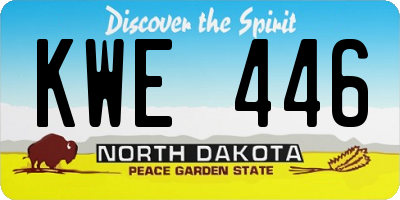 ND license plate KWE446