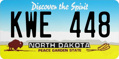 ND license plate KWE448