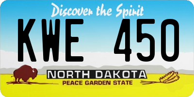ND license plate KWE450