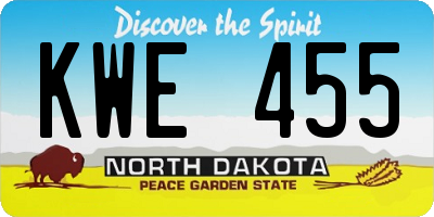 ND license plate KWE455