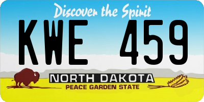 ND license plate KWE459