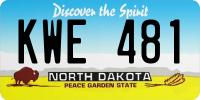 ND license plate KWE481