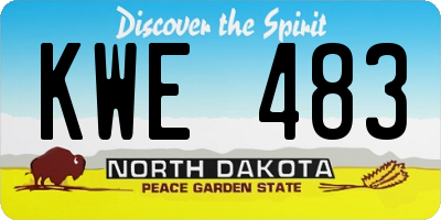 ND license plate KWE483