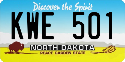 ND license plate KWE501