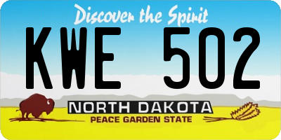ND license plate KWE502