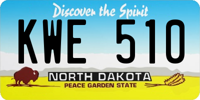 ND license plate KWE510