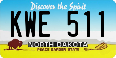 ND license plate KWE511