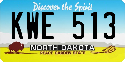 ND license plate KWE513