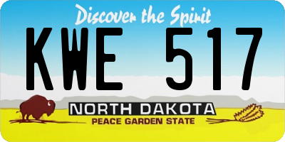 ND license plate KWE517