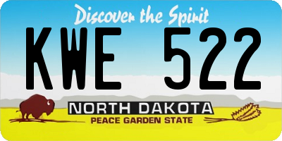 ND license plate KWE522