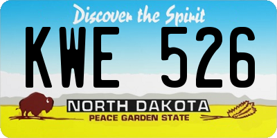 ND license plate KWE526