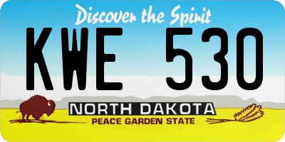 ND license plate KWE530