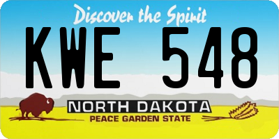 ND license plate KWE548