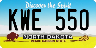 ND license plate KWE550