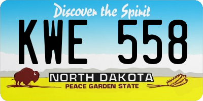 ND license plate KWE558