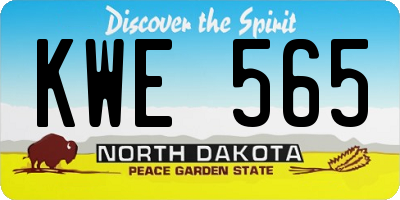 ND license plate KWE565