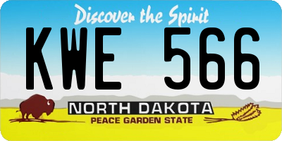 ND license plate KWE566