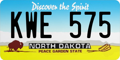 ND license plate KWE575
