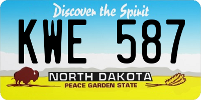 ND license plate KWE587