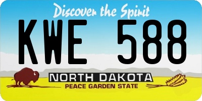 ND license plate KWE588