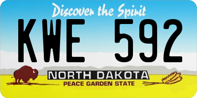 ND license plate KWE592