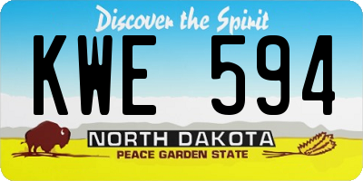 ND license plate KWE594