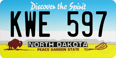 ND license plate KWE597