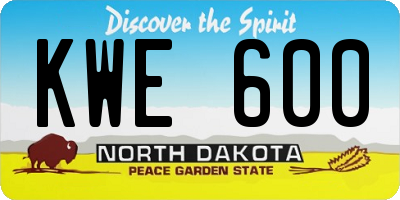 ND license plate KWE600