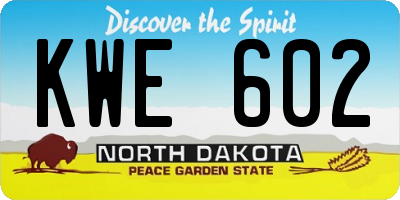 ND license plate KWE602