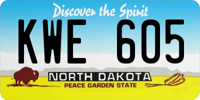 ND license plate KWE605