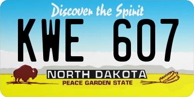 ND license plate KWE607