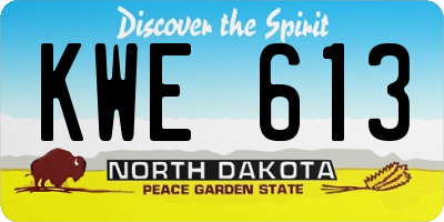 ND license plate KWE613