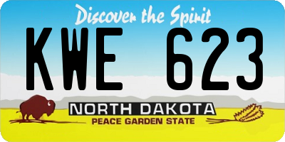 ND license plate KWE623