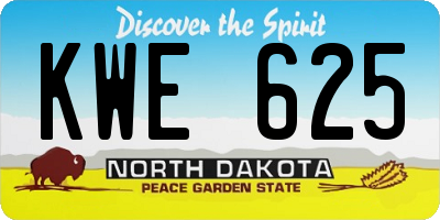 ND license plate KWE625