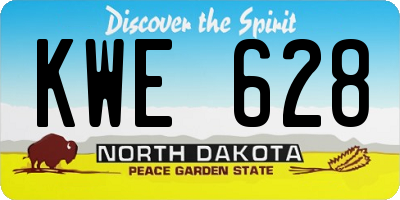 ND license plate KWE628