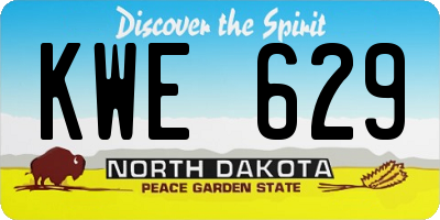 ND license plate KWE629