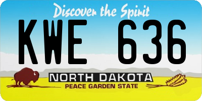 ND license plate KWE636