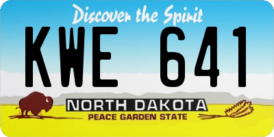 ND license plate KWE641