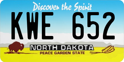 ND license plate KWE652