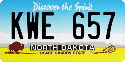 ND license plate KWE657