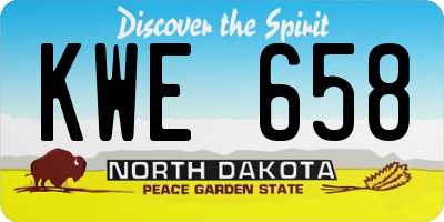ND license plate KWE658