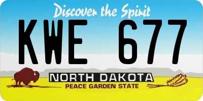 ND license plate KWE677