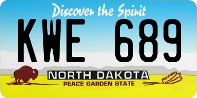ND license plate KWE689