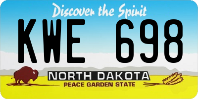 ND license plate KWE698